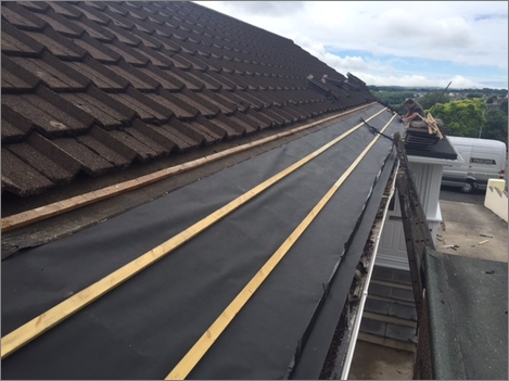 roof repair in progress